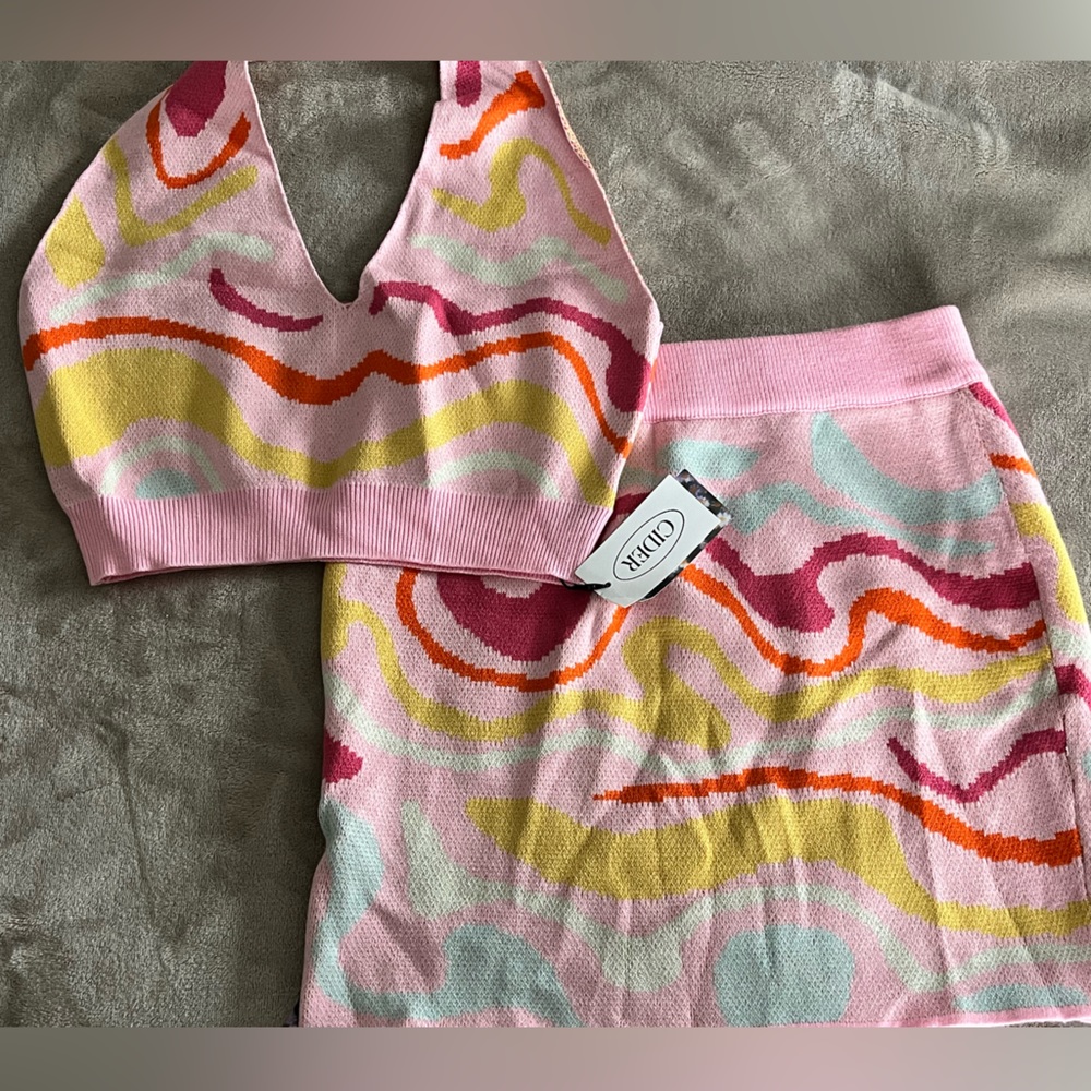 NWT Two Piece Skirt and Halter Top Set